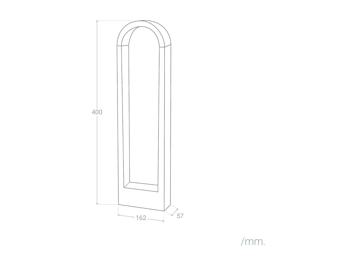 Balise Extérieure LED 7W en Saillie sur Pied 40cm Ignis 3000K Blanc chaud