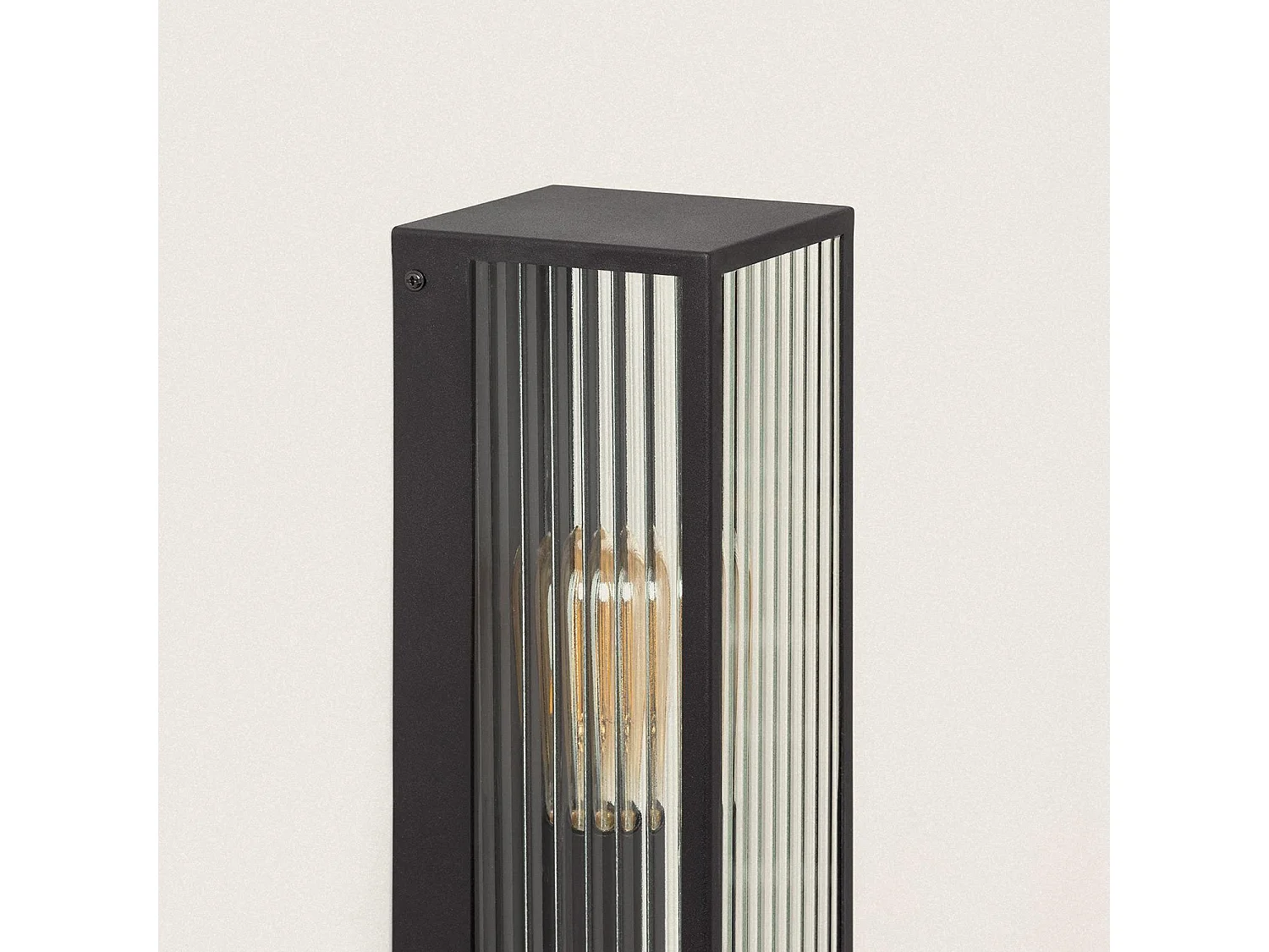 Aplique de Pared Exterior Metal y Cristal Taiga Negro