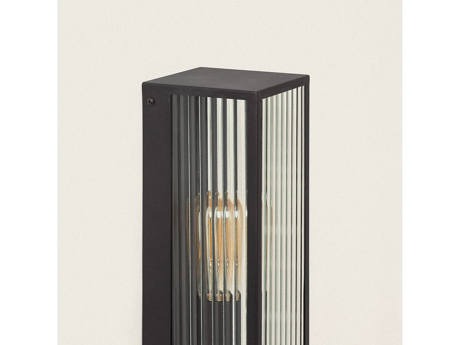 Aplique de Pared Exterior Metal y Cristal Taiga Negro