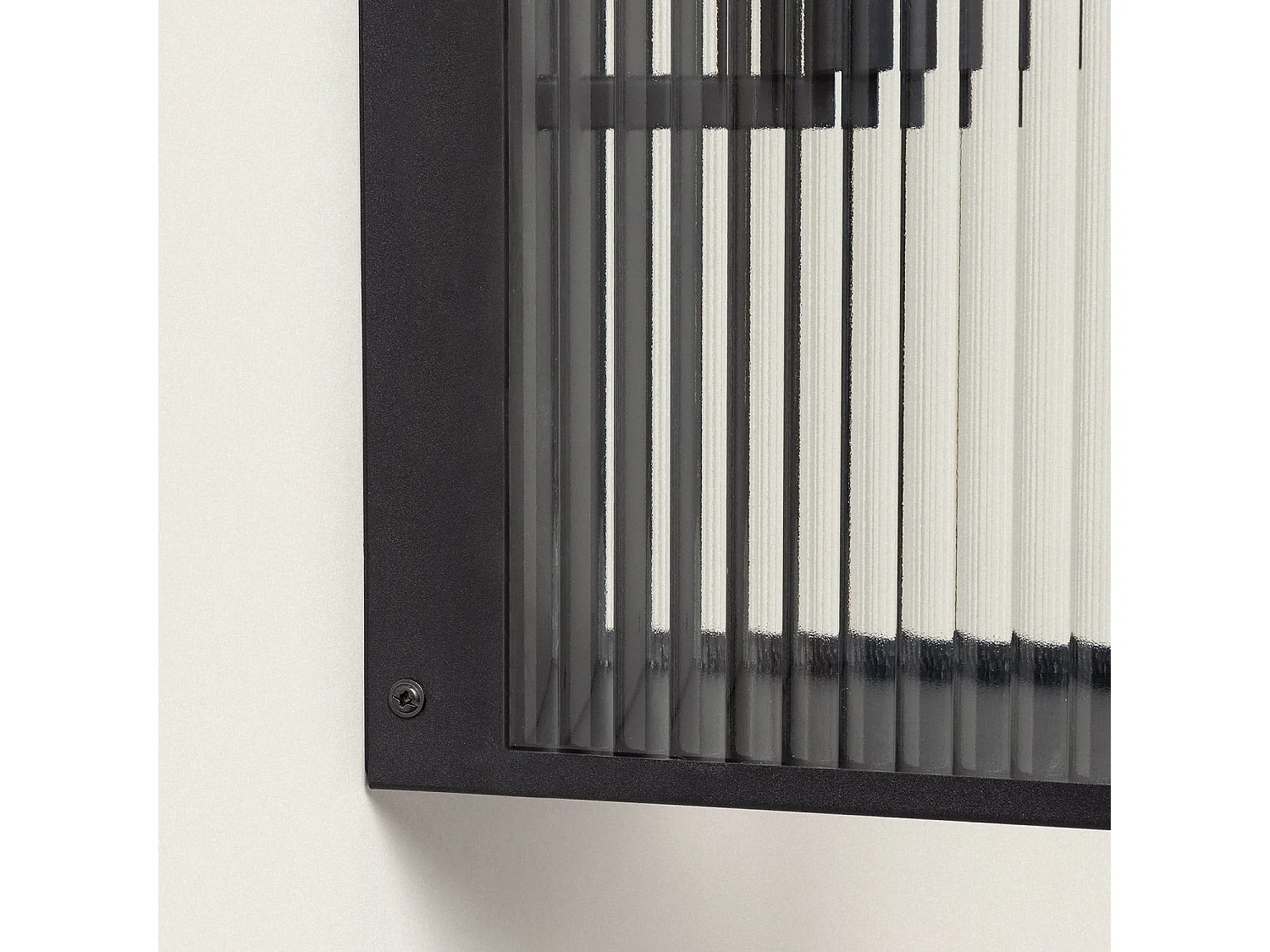 Aplique de Pared Exterior Metal y Cristal Taiga Negro