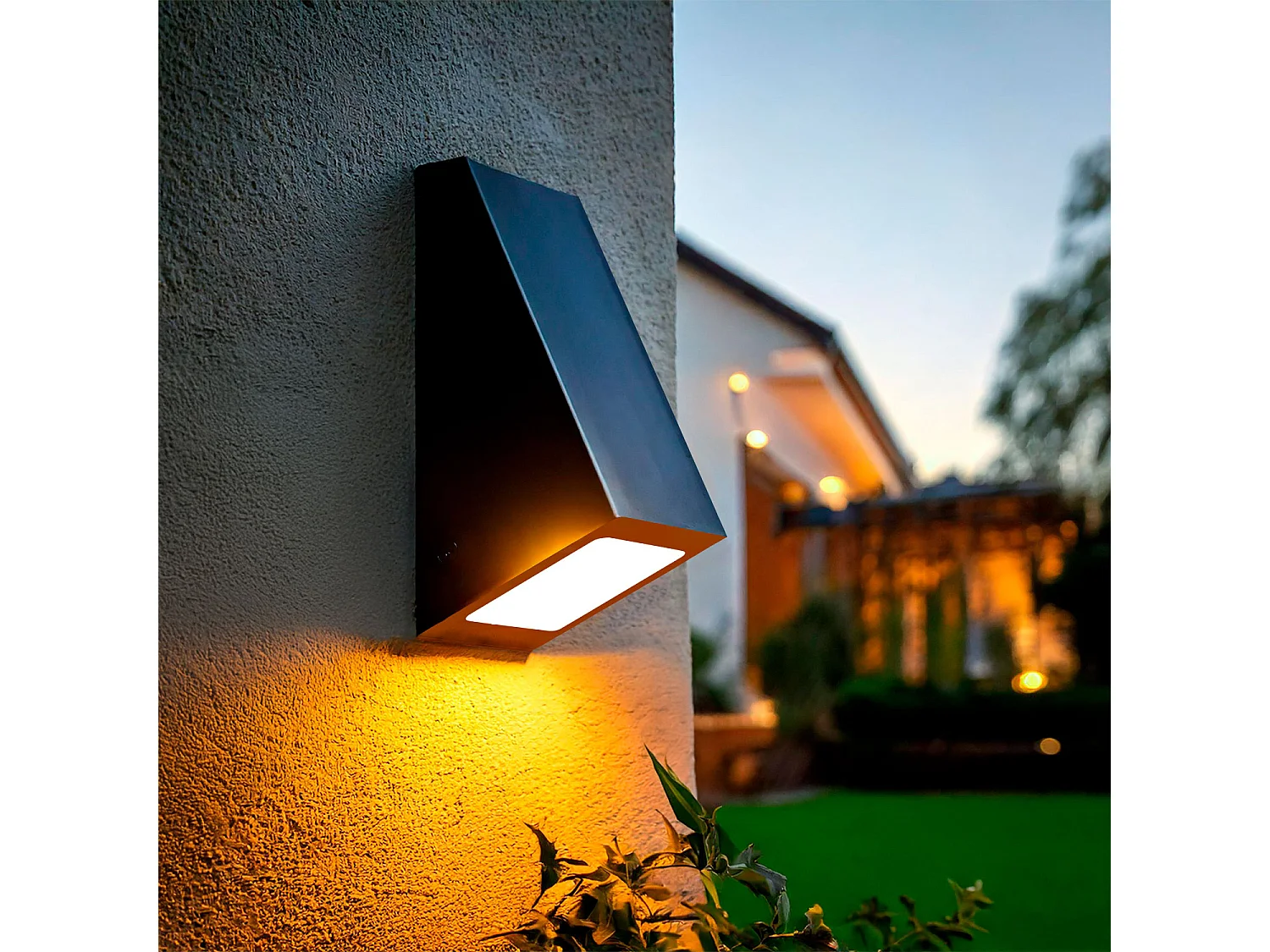 Aplique de Pared Exterior Metal y Cristal Ruzafa Negro