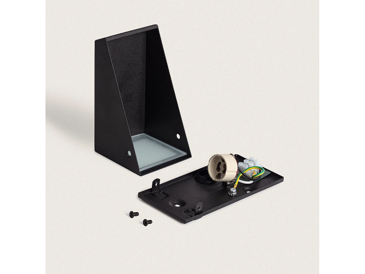 Applique da Parete Per Esterni Metallo e Cristallo Ruzafa Nero