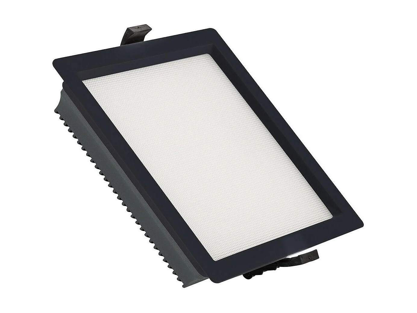 Downlight LED 25W Quadrato Aero 130 lm/W Microprismatico LIFUD Foro 165x165 mm Nero Bianco Caldo 3000K