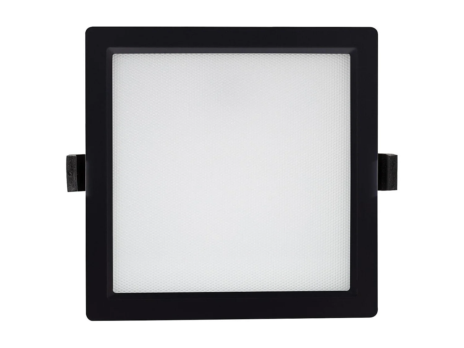 Downlight LED 25W Quadrato Aero 130 lm/W Microprismatico LIFUD Foro 165x165 mm Nero Bianco Caldo 3000K