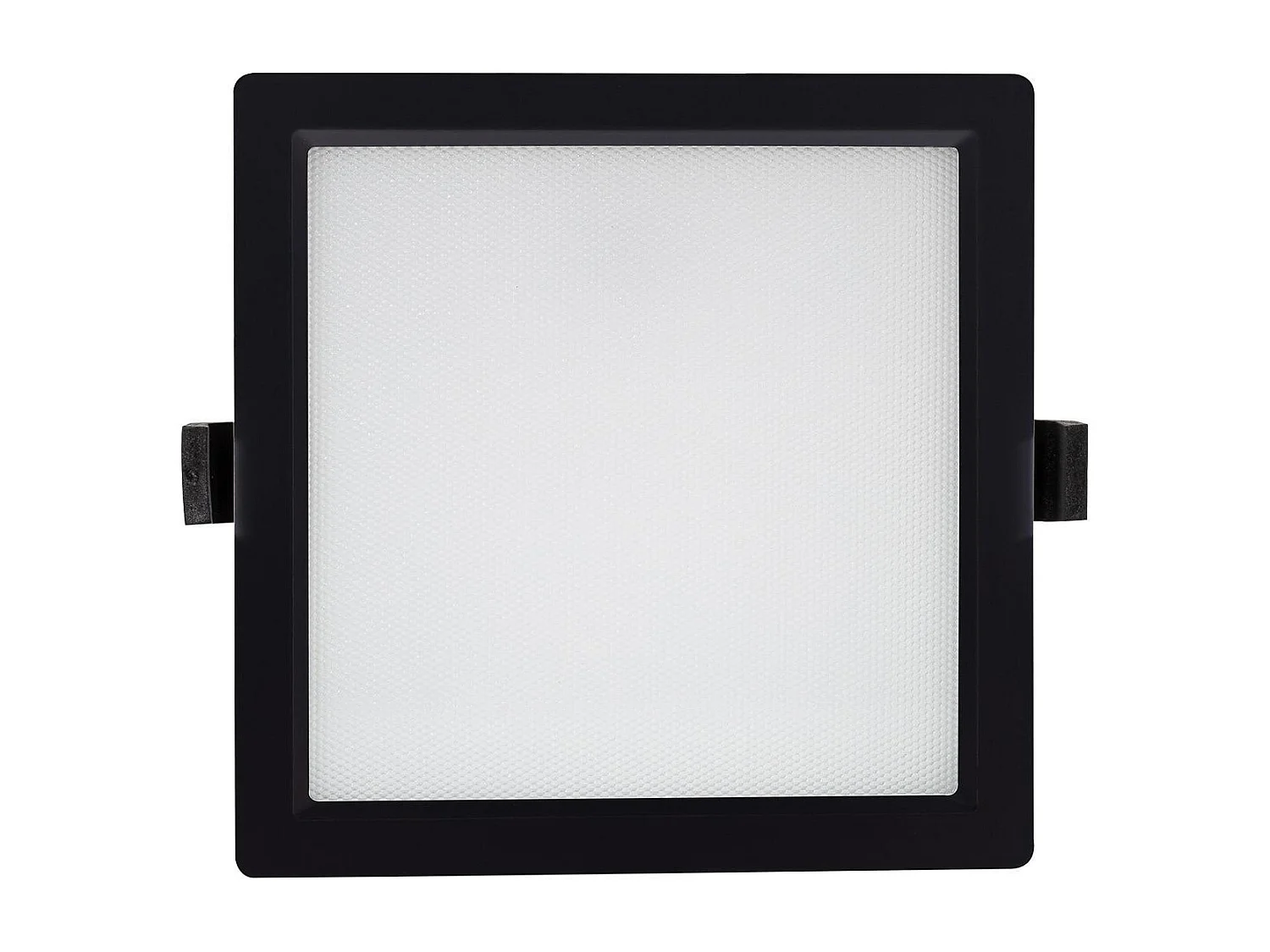 Downlight LED 25W Quadrato Aero 130 lm/W Microprismatico LIFUD Foro 165x165 mm Nero Bianco Caldo 3000K