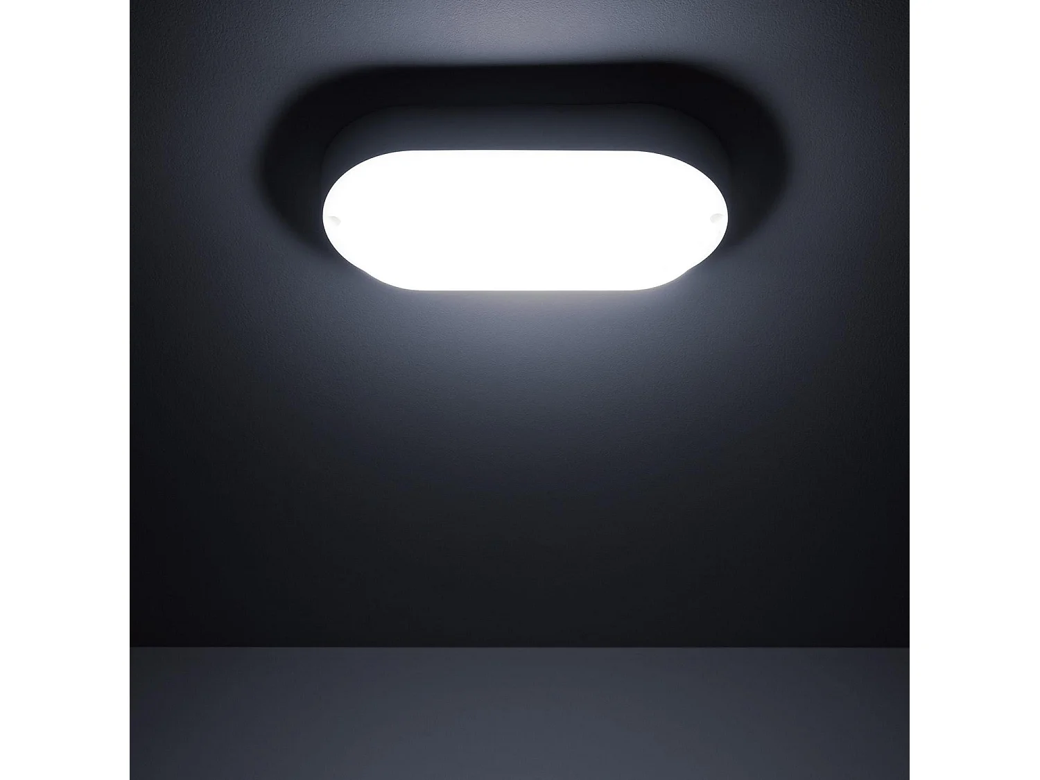 Plafonnier LED Extérieur Ovale 25W Hublot White IP65 96x198 mm  6500K Blanc froid