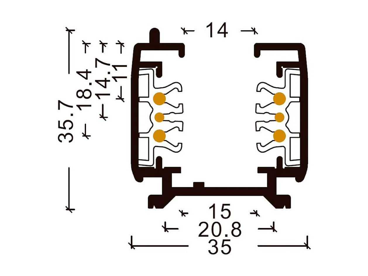 Rail Triphasé DALI pour Spots LED 2 Mètres Noir