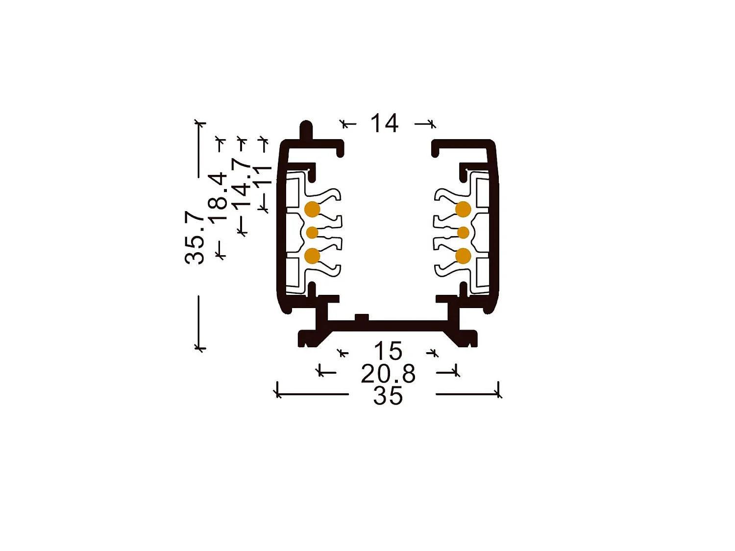 Rail Triphasé DALI pour Spots LED 2 Mètres Noir