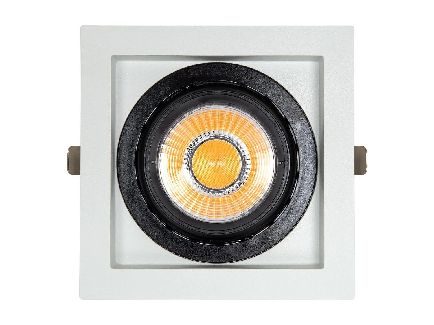 Spot LED Downlight COB Carré Orientable 360º Expert Color No Flicker CRI90 18W Coupe 125x125mm Expert Color No Flicker 4000K Blanc neutre