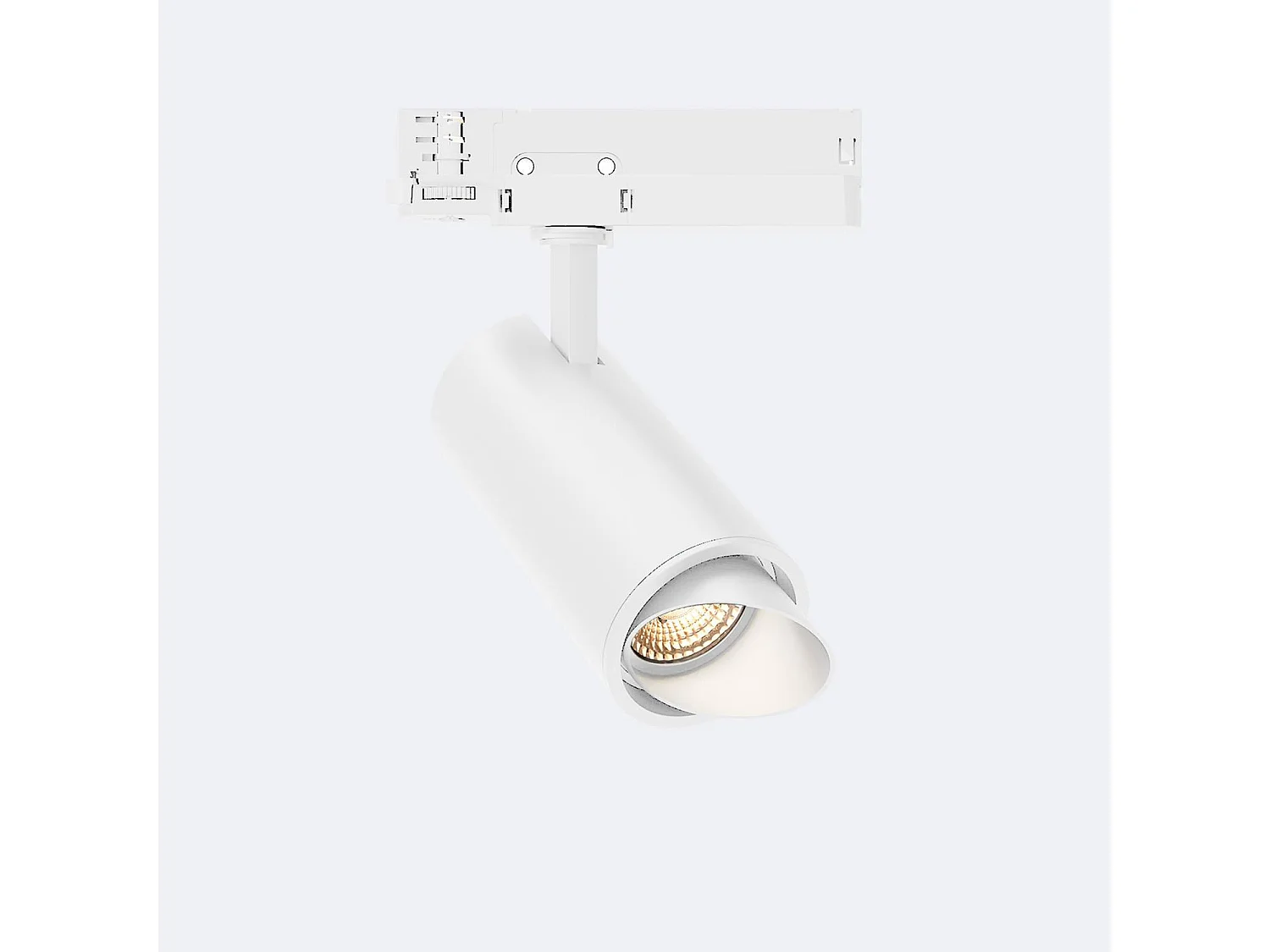 Spot LED Fasano Cylindre Biseau 30W pour Rail Triphasé Dimmable DALI Blanc  3200K Blanc chaud
