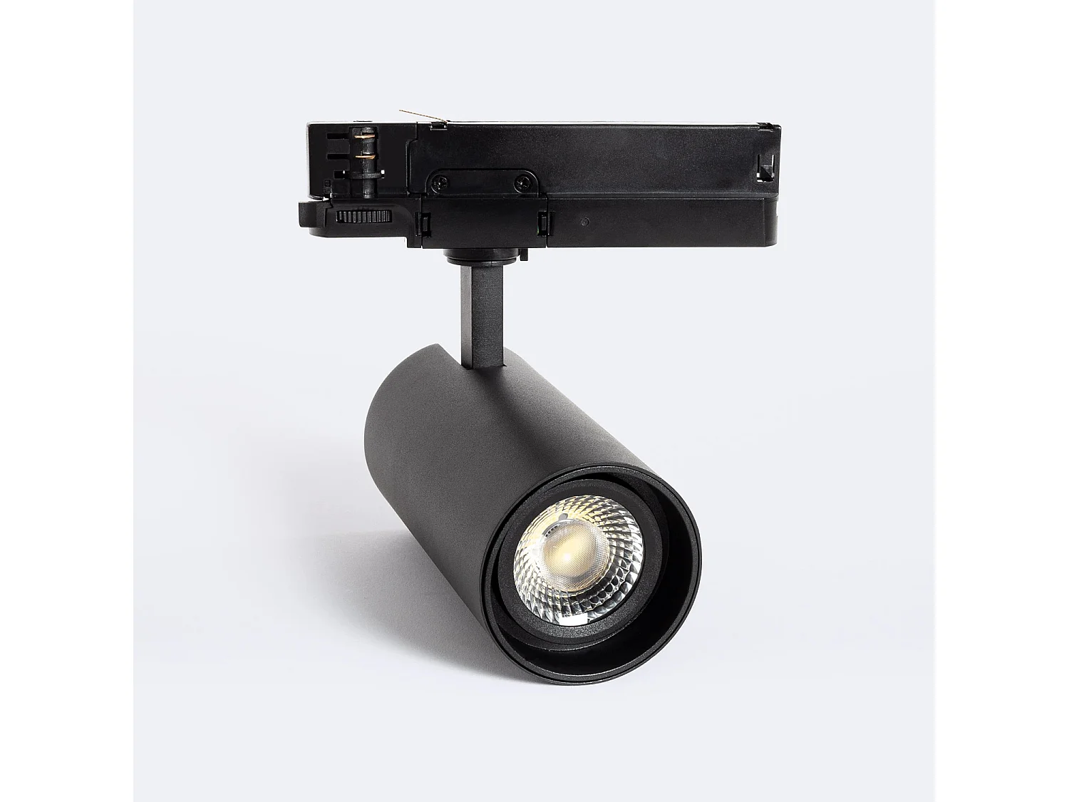 Spot LED sur Rail Triphasé 30W Fasano Dimmable Noir 3500K Blanc chaud