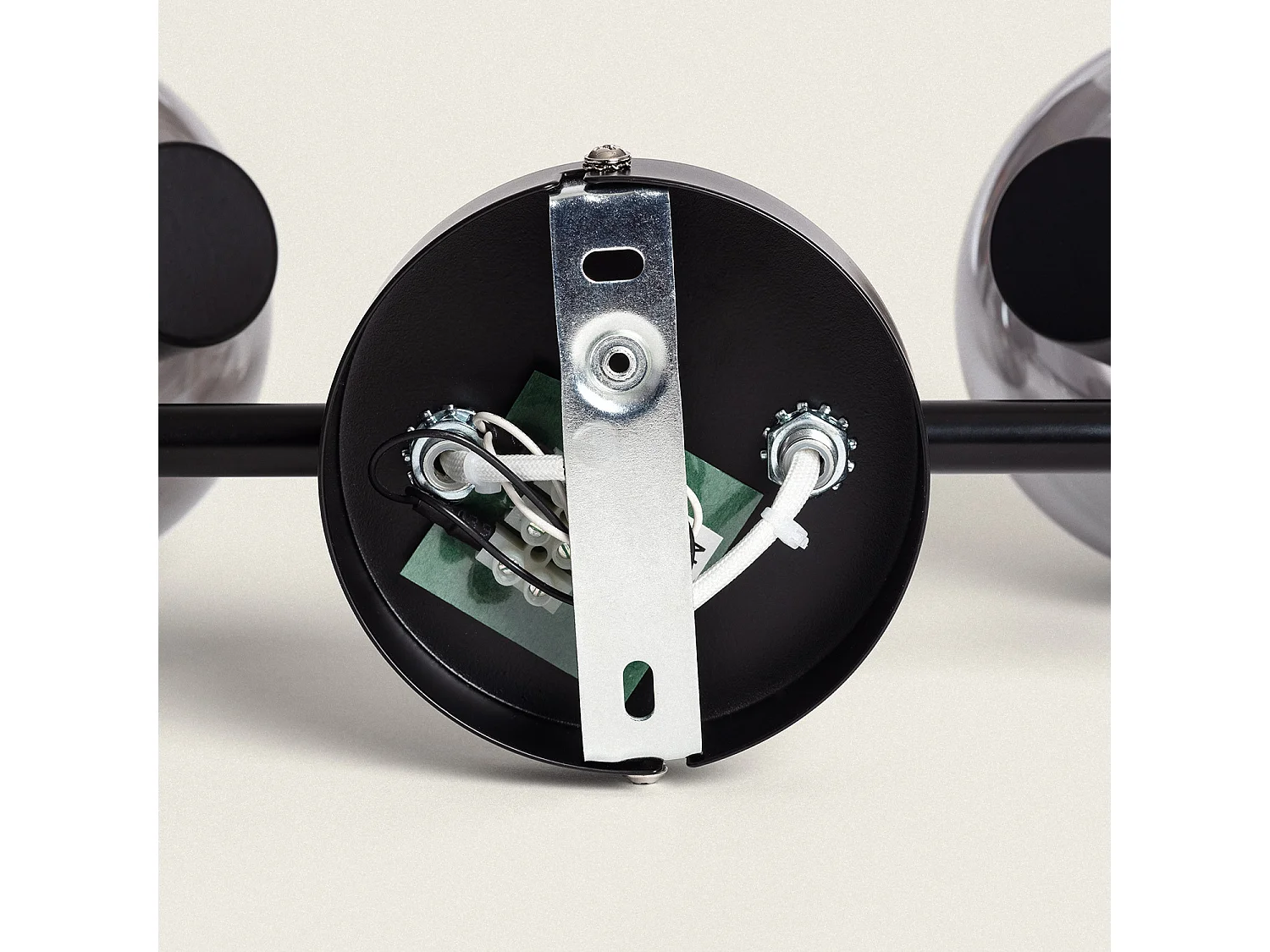 Lámpara de Techo Orientable Metal y Cristal 2 Focos Romsy Gris