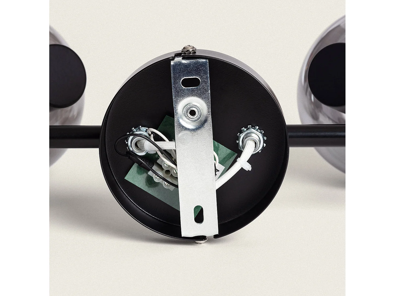 Lámpara de Techo Orientable Metal y Cristal 2 Focos Romsy Gris