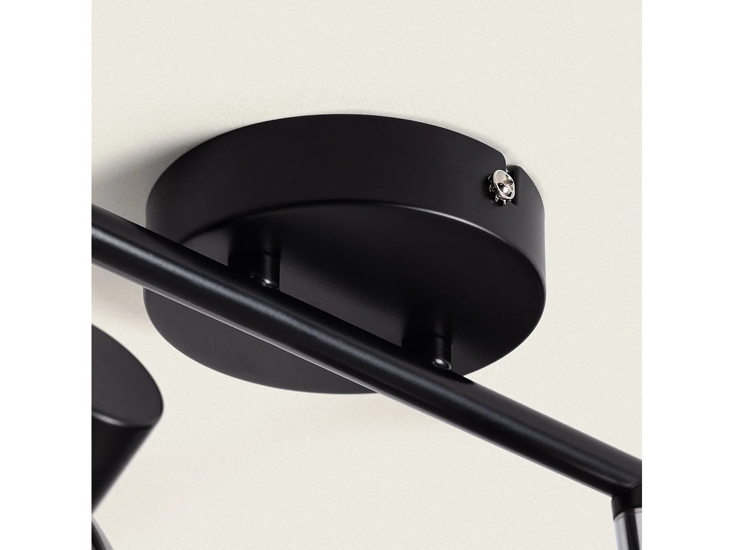 Plafonnier Orientable Métal et Verre 2 Spots Romsy Gris