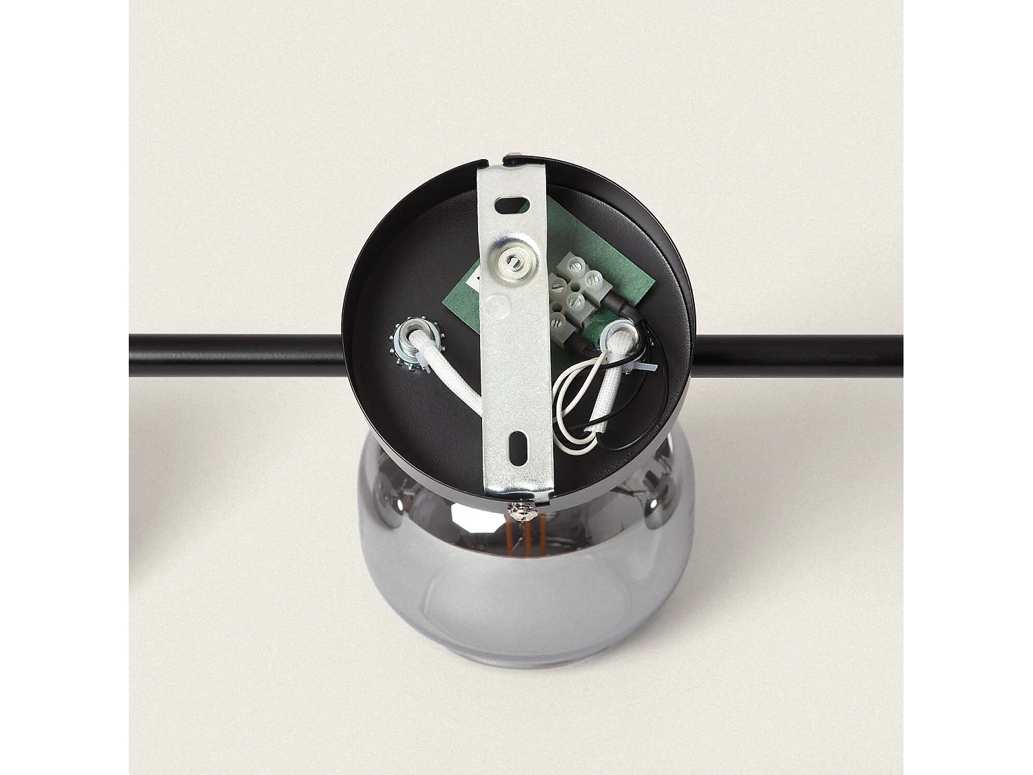 Plafonnier Orientable Métal et Verre 3 Spots Romsy Gris