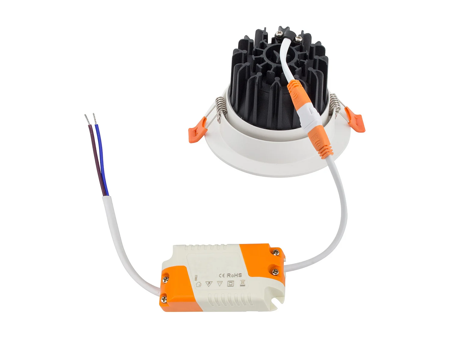 Spot Downlight LED 9W Rond COB CRI90 Coupe Ø 90 mm No Flicker 2700K Blanc chaud