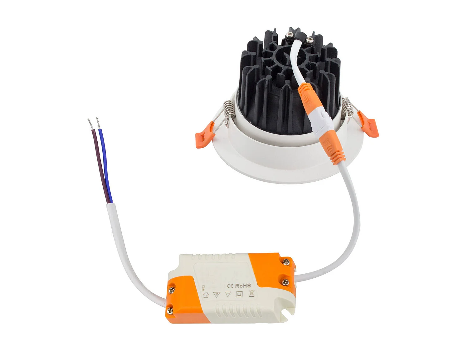 Spot Downlight LED 9W Rond COB CRI90 Coupe Ø 90 mm No Flicker 2700K Blanc chaud