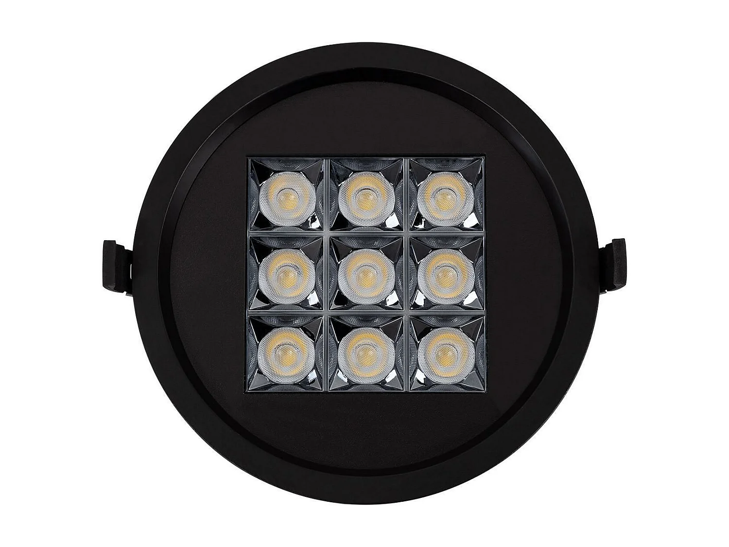 Downlight LED 30W Rond AERO UGR13 Coupe Ø 200 mm Noir 4000K Blanc neutre