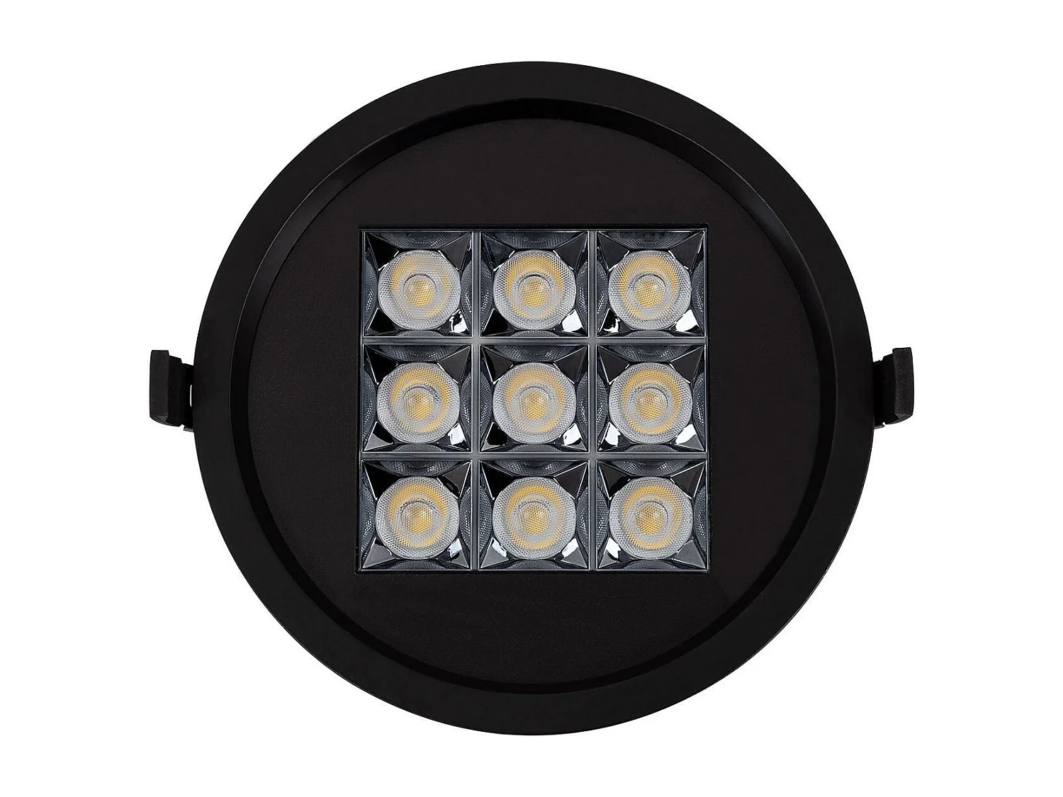 Downlight LED 30W Rond AERO UGR13 Coupe Ø 200 mm Noir 4000K Blanc neutre