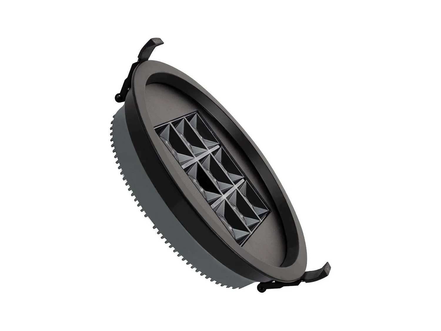 Downlight LED 30W Circolare Aero UGR13 Foro Ø 205 mm Nero 4000K Bianco Naturale