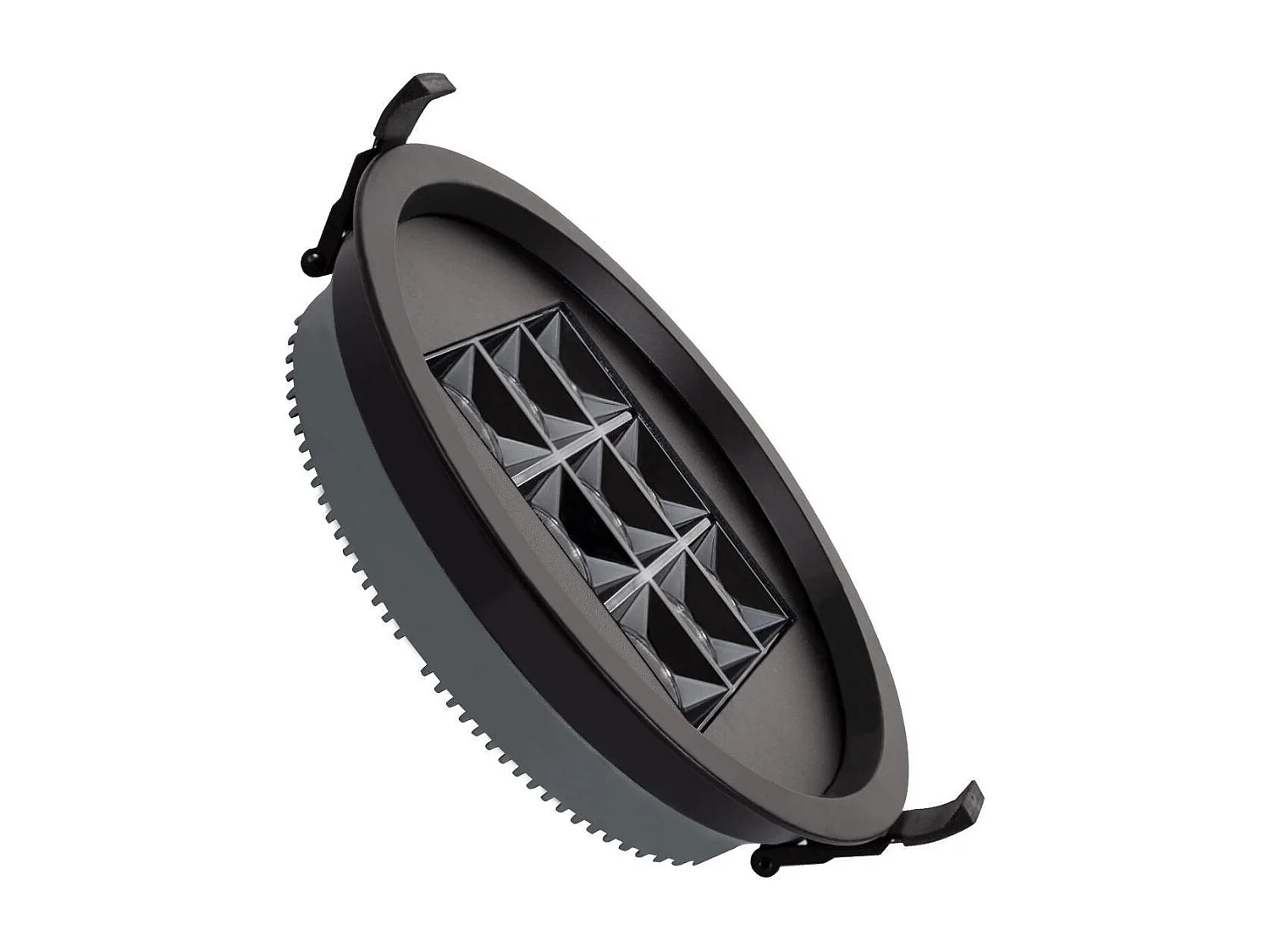 Downlight LED 30W Rond AERO UGR13 Coupe Ø 200 mm Noir 4000K Blanc neutre