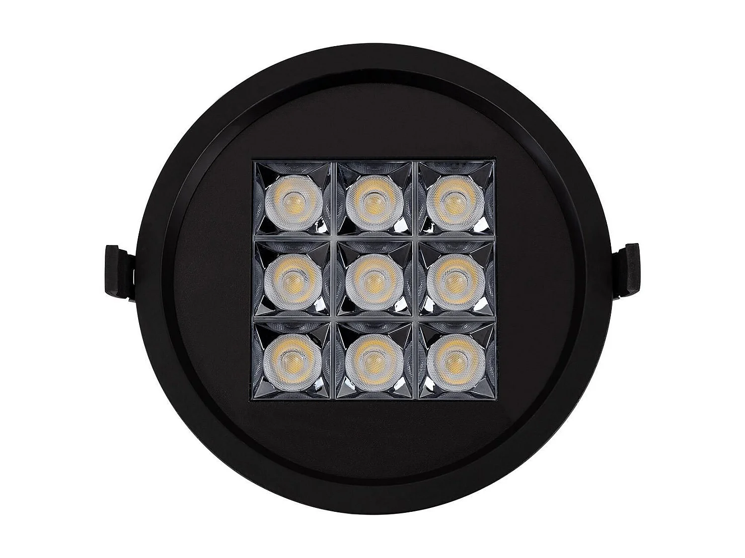 Downlight LED 30W Rond AERO UGR13 Coupe Ø 200 mm Noir 4000K Blanc neutre