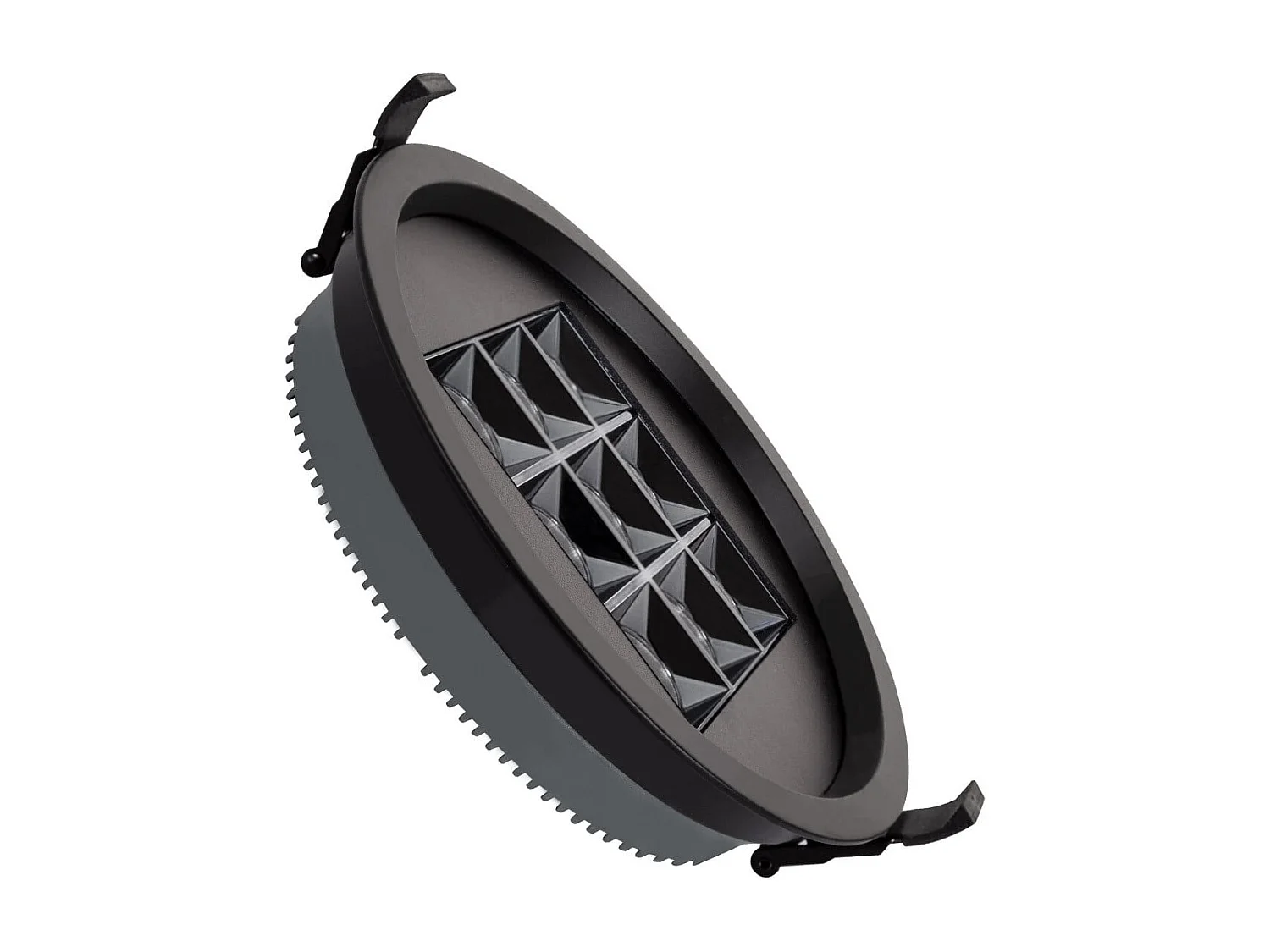Downlight LED 30W Rond AERO UGR13 Coupe Ø 200 mm Noir 4000K Blanc neutre