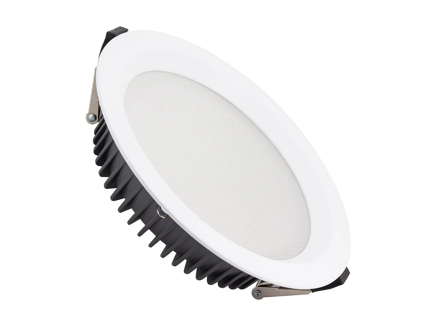 Downlight LED 50W Rond  Aero 130 lm/W Microprismatique  Coupe Ø 200 mm 3000K Blanc chaud