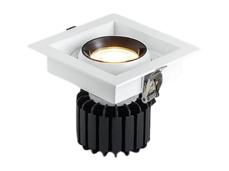 Spot LED Downlight COB Carré Orientable 360º Expert Color No Flicker CRI90 12W Coupe 100x100mm   No Flicker 4000K Blanc neutre