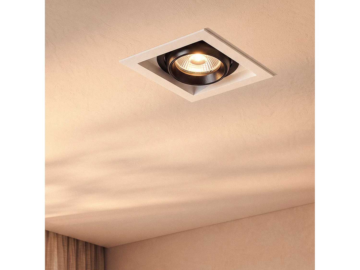 Spot LED Downlight COB Carré Orientable 360º Expert Color No Flicker CRI90 12W Coupe 100x100mm   No Flicker 4000K Blanc neutre