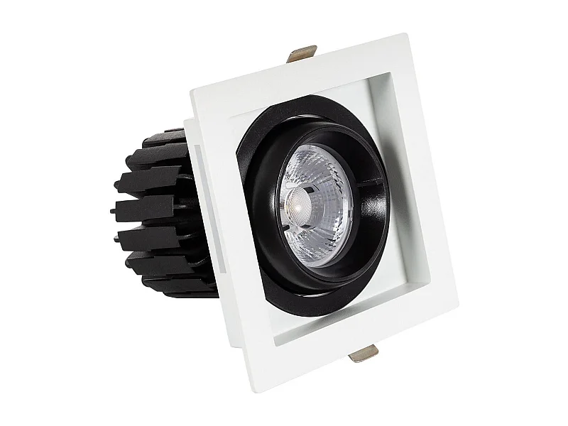 Spot LED Downlight COB Carré Orientable 360º Expert Color No Flicker CRI90 12W Coupe 100x100mm   No Flicker 4000K Blanc neutre