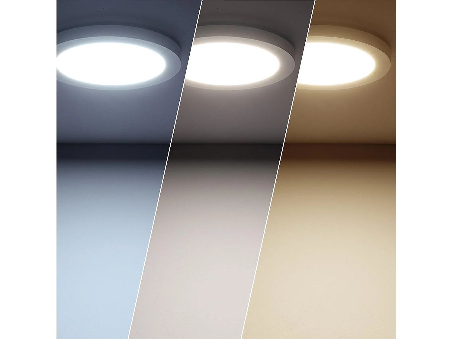 Dalle LED Rond 22W Sélectionnable Slim Surface Coupe Ajustable Ø 60-160mm Sélectionnable (chaud-neutre-froid)