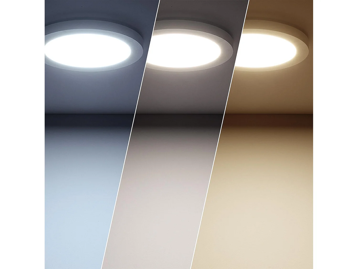 Dalle LED Rond 22W Sélectionnable Slim Surface Coupe Ajustable Ø 60-160mm Sélectionnable (chaud-neutre-froid)