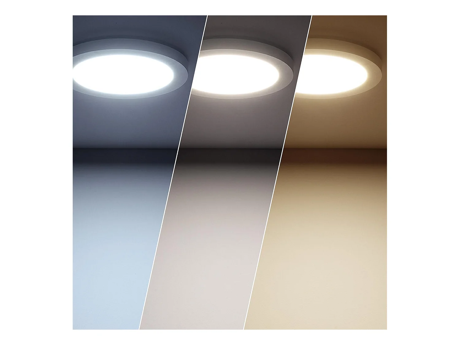 Dalle LED Rond 22W Sélectionnable Slim Surface Coupe Ajustable Ø 60-160mm Sélectionnable (chaud-neutre-froid)