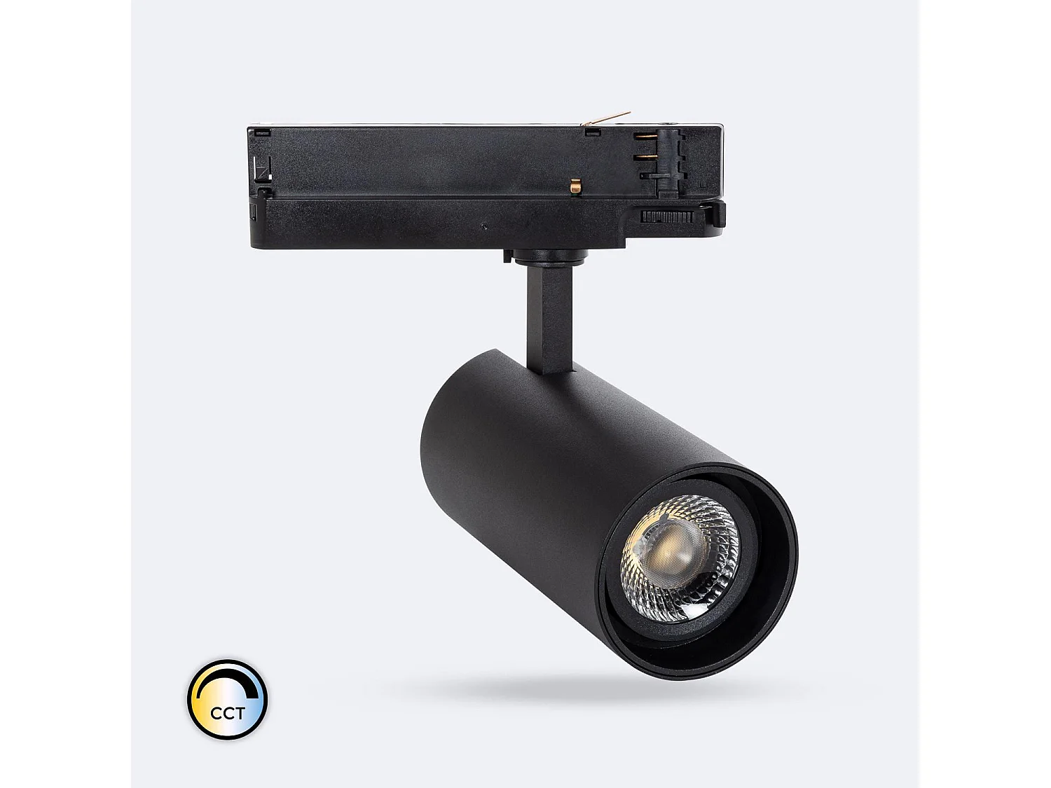 Spot LED sur Rail Triphasé 30W Fasano Dimmable CCT Sélectionnable Noir 2700K - 3200K - 4000K Sélectionnable