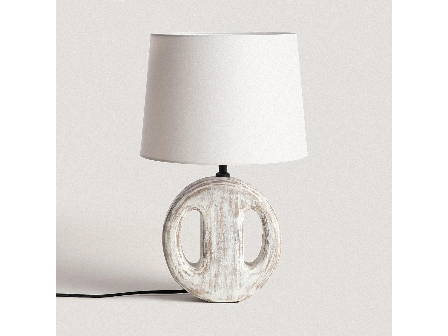 Lampada da Tavolo Legno Chandra ILUZZIA Bianco