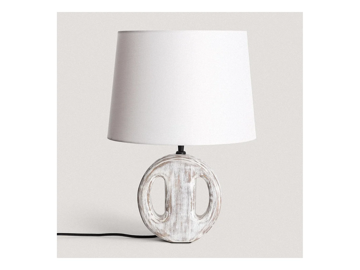 Lampe à Poser en bois Chandra ILUZZIA Blanc