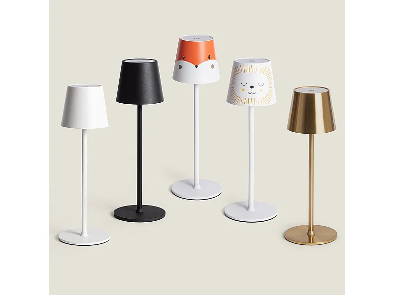 Lampe à Poser LED Portable 3W Anisa Métal avec Batterie Rechargeable USB Jaune