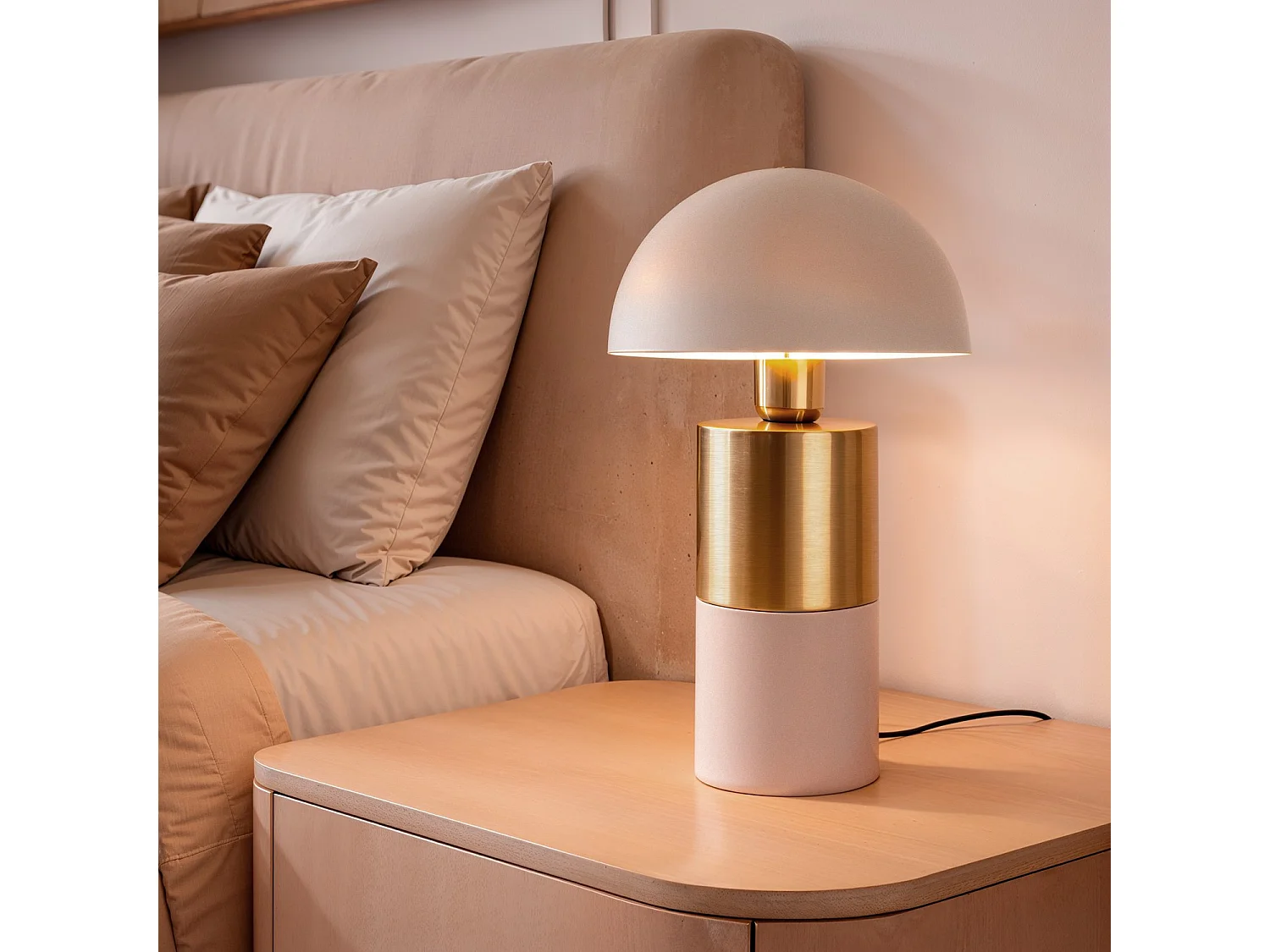 Lampada da Tavolo Metallo Tanev Lis Beige
