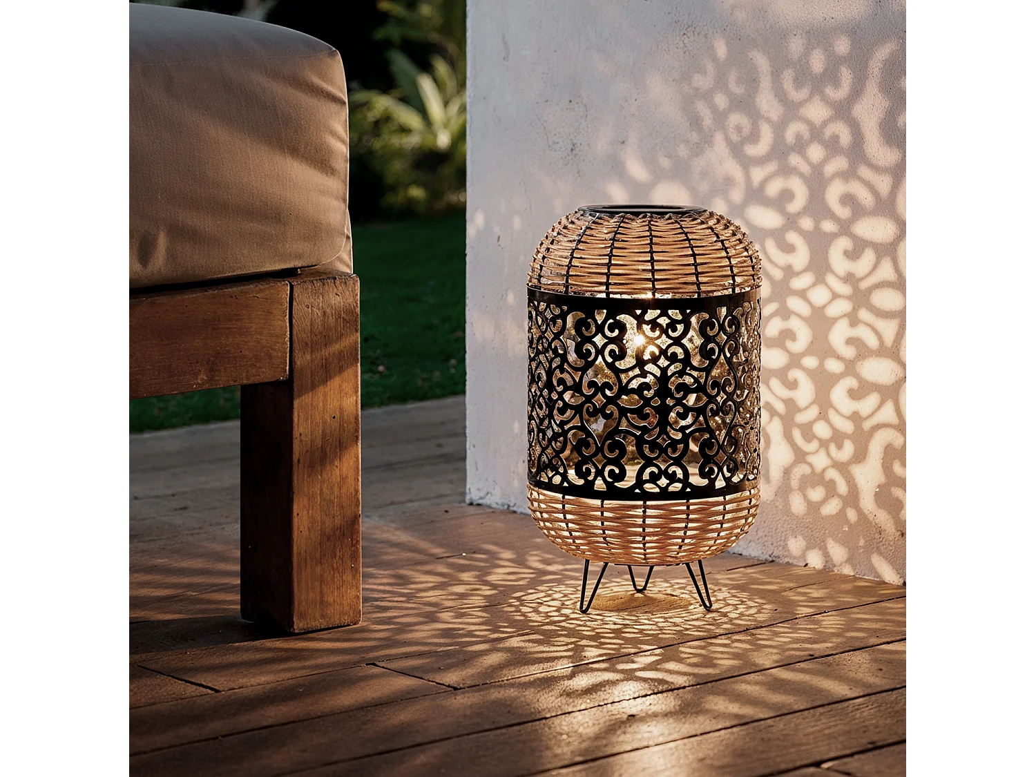 Lámpara de Mesa Exterior LED Solar Agra 2700K Blanco Cálido