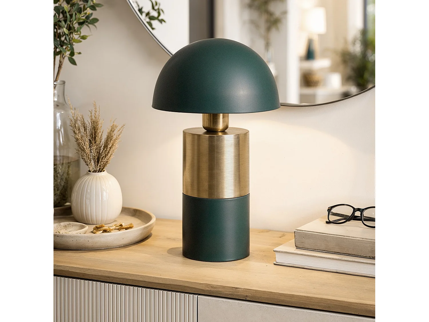 Lampe à Poser Métal Tanev Lis Vert olive