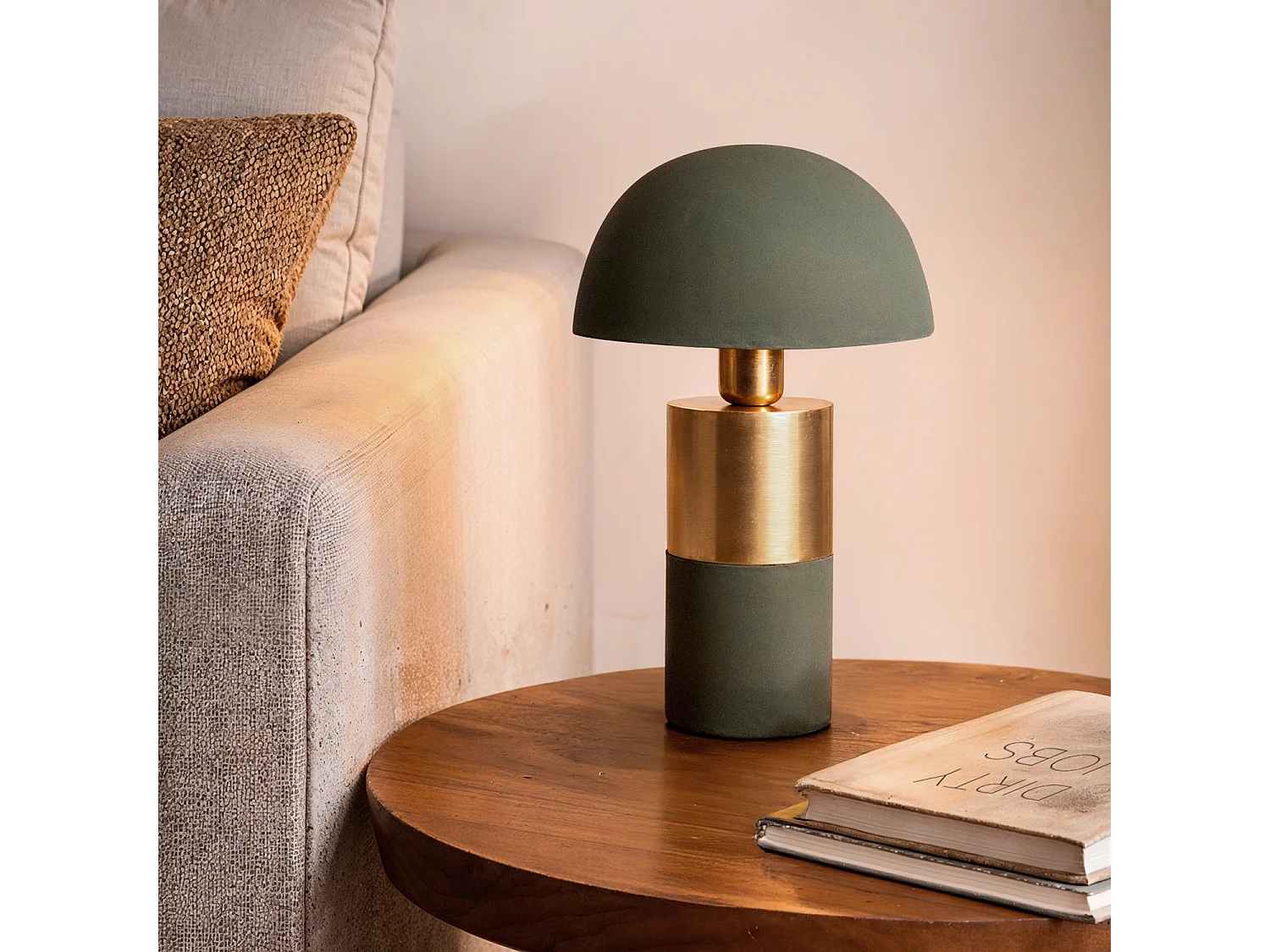 Lampe à Poser Métal Tanev Lis Vert olive