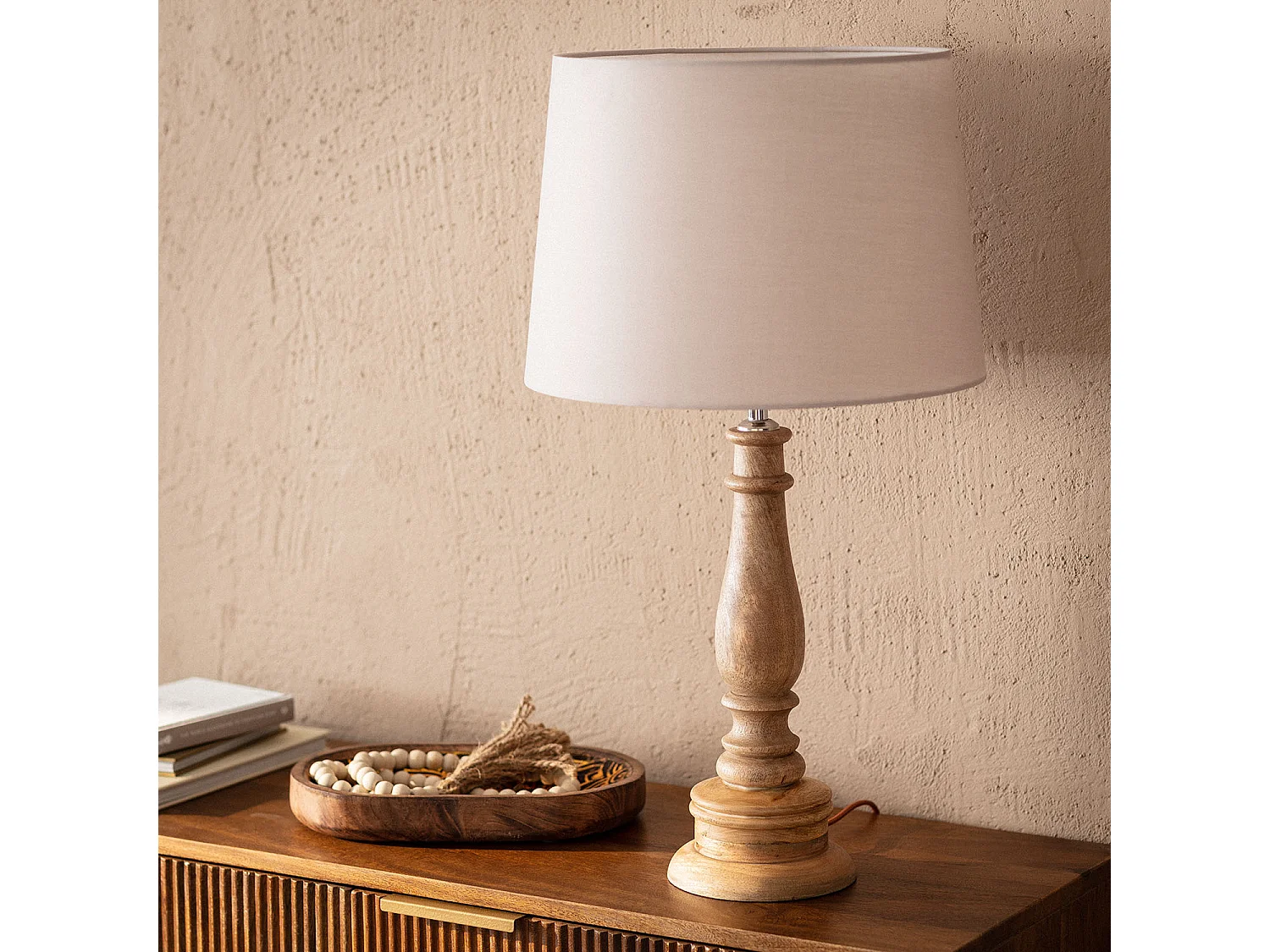 Lámpara de Mesa Madera Dinka ILUZZIA