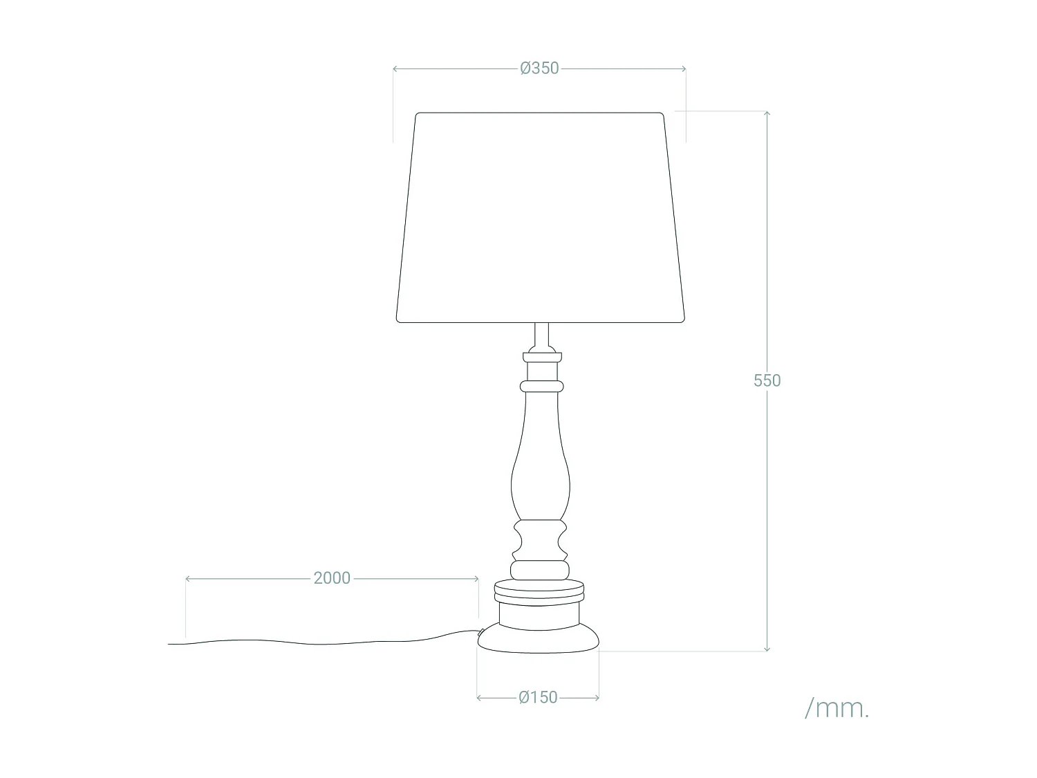 Lámpara de Mesa Madera Dinka ILUZZIA