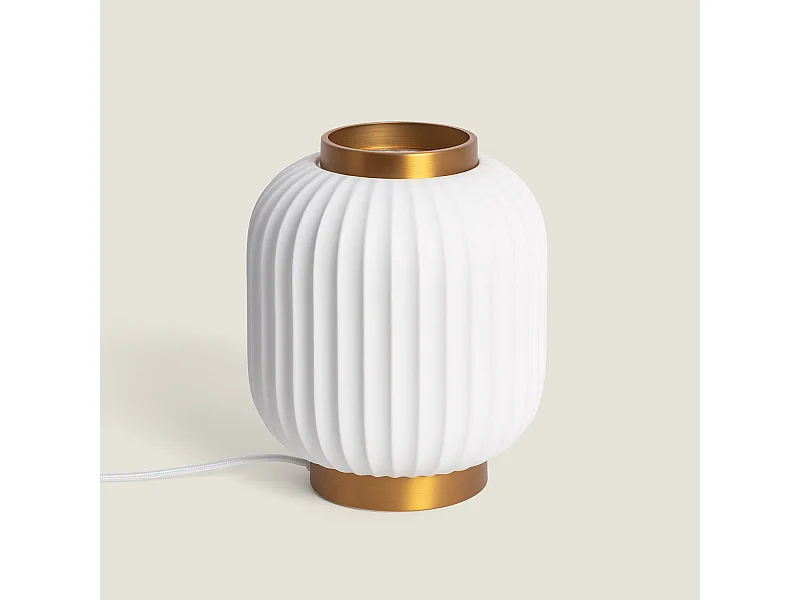 Lámpara de Mesa de Porcelana Irazu Jeko Blanco
