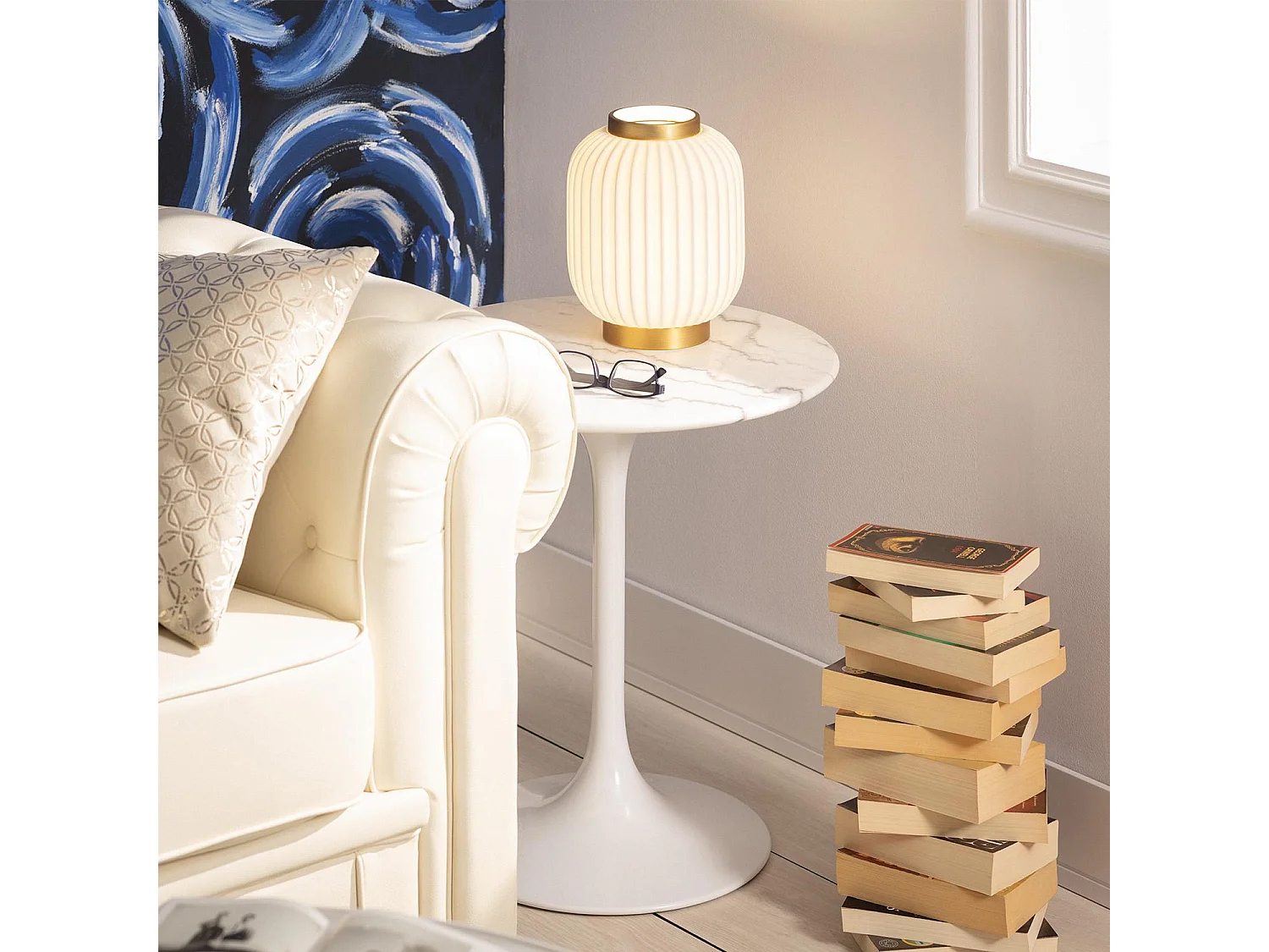 Lámpara de Mesa de Porcelana Irazu Jeko Blanco