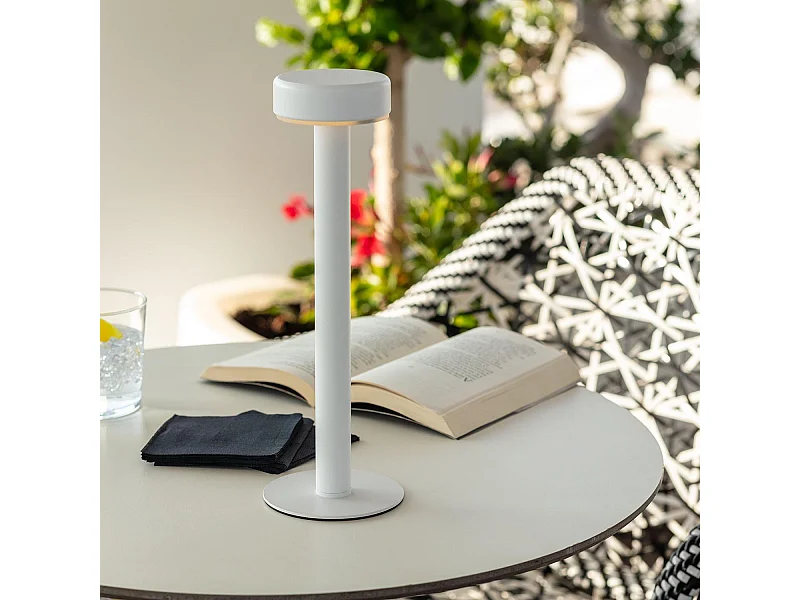 Lampada da Tavolo LED 2W Portatile con Batteria USB Ricaricabile Bunza Bianco