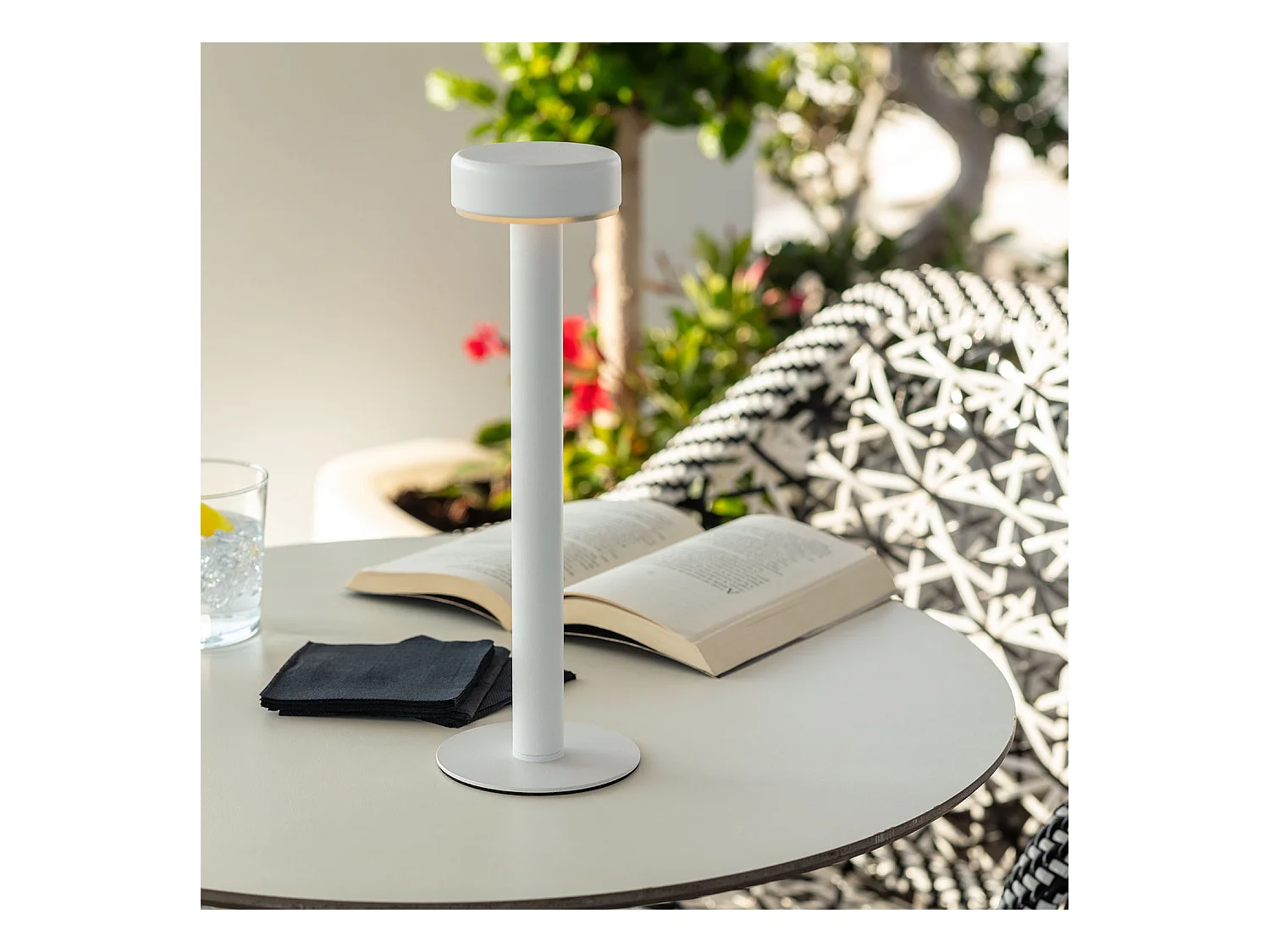 Lámpara de Mesa LED Portátil con Batería USB Recargable Bunza Blanco