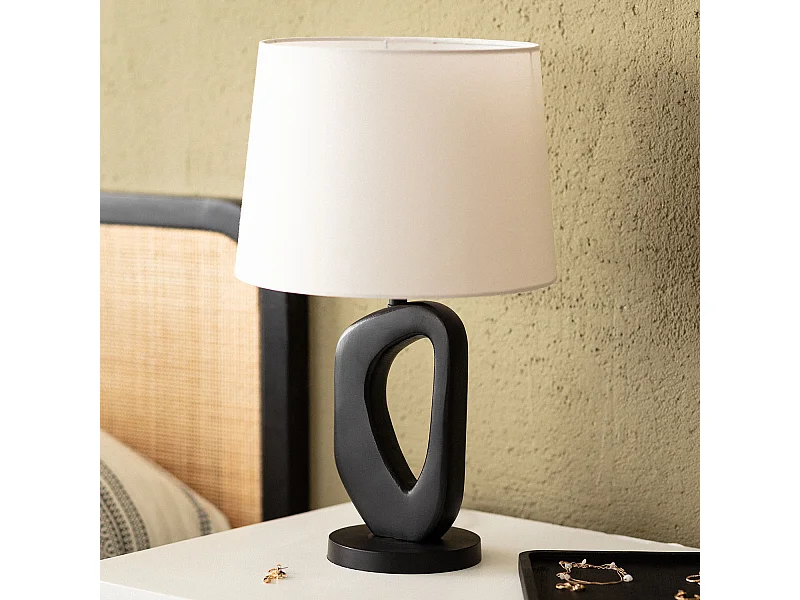 Lampada da Tavolo Legno Cave ILUZZIA Nero