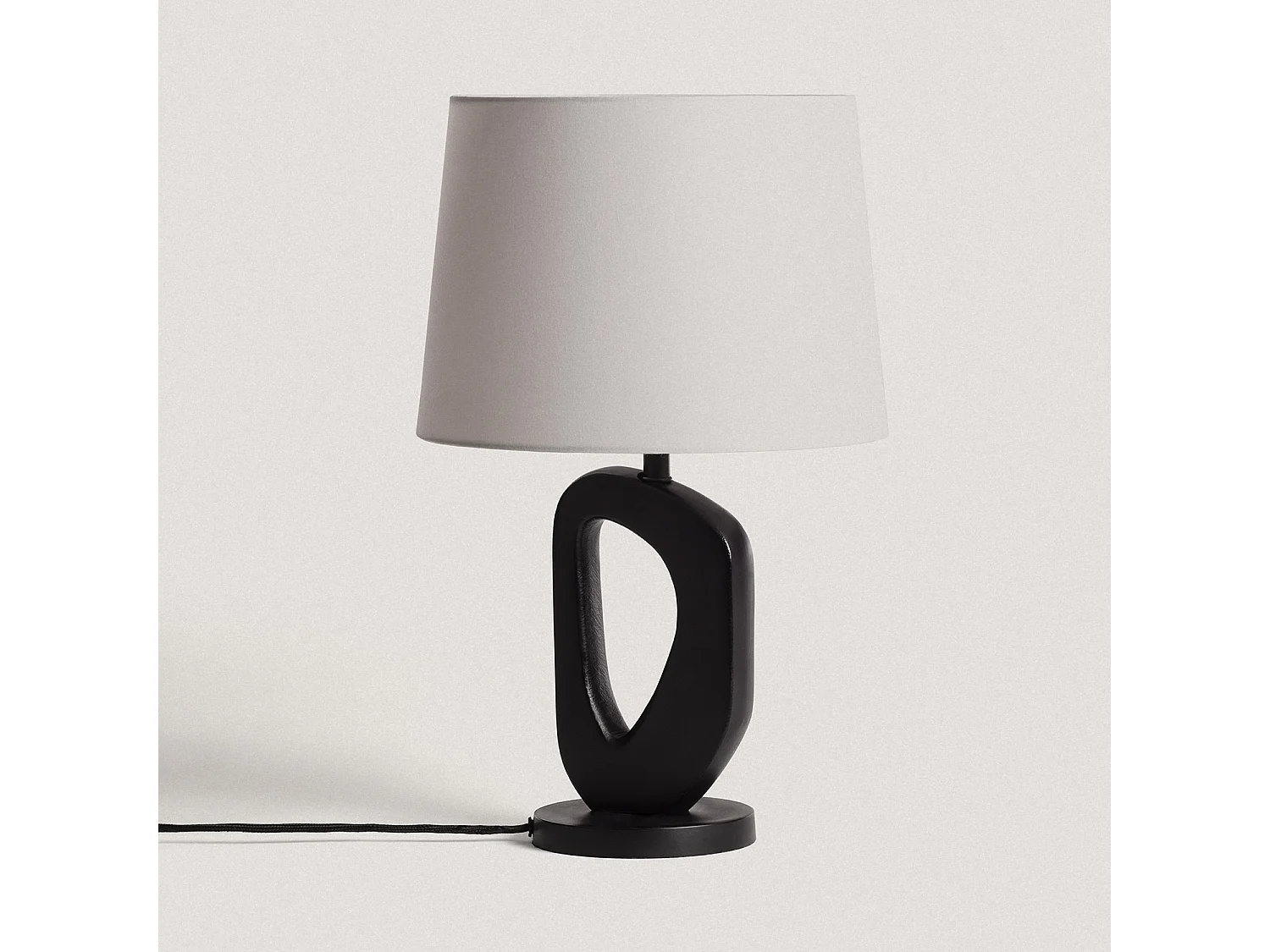 Lampe à Poser Bois Cave ILUZZIA Noir